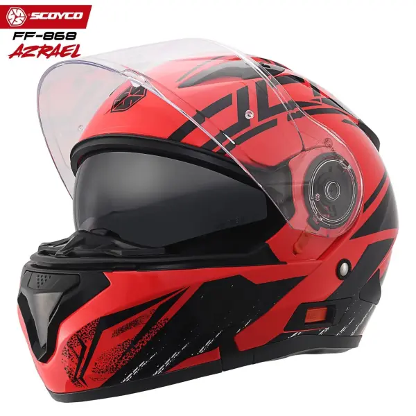 Scoyco Motosiklet Kaskı 868 Azrael Çene Açılır Kask