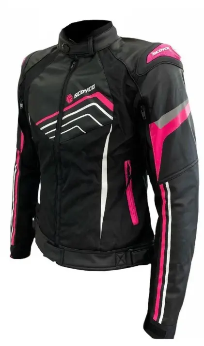 Scoyco JK153W 4 Mevsim Kadın Motosiklet Montu Pembe-Siyah