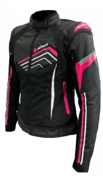 Scoyco JK153W 4 Mevsim Kadın Motosiklet Montu Pembe-Siyah