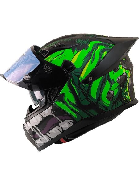 Motosiklet Kask Full Face Spoiler Motor Kaskı Rage