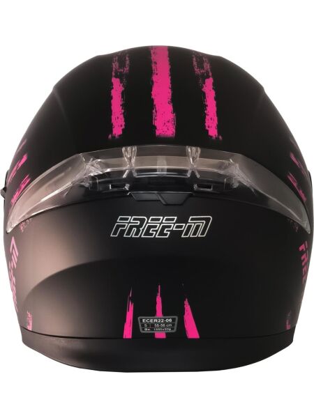 Free-M 965 Pınk Zebra Mat Siyah-Pembe Çene Açılır Kask